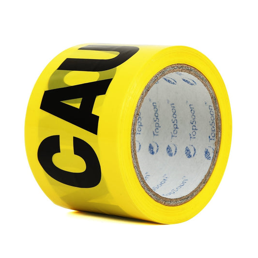 TopSoon Non-Adhesive Yellow Caution Tape 3-Inch by 300-Feet Roll Highly Visible Barricade Tape Weatherproof Safety Barrier Tape Caution Tape, 300 Feet