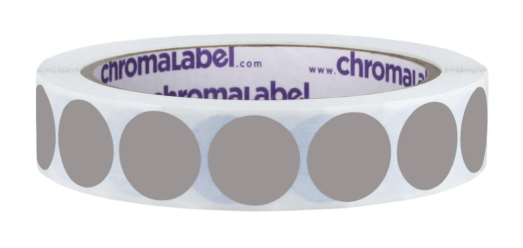 ChromaLabel Gray Dot Stickers, 3/4 Inch Removable, 1000/Roll 3/4"