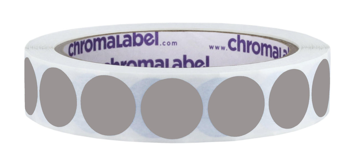 ChromaLabel Gray Dot Stickers, 3/4 Inch Removable, 1000/Roll 3/4"