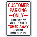 Customer Parking Only Sign,