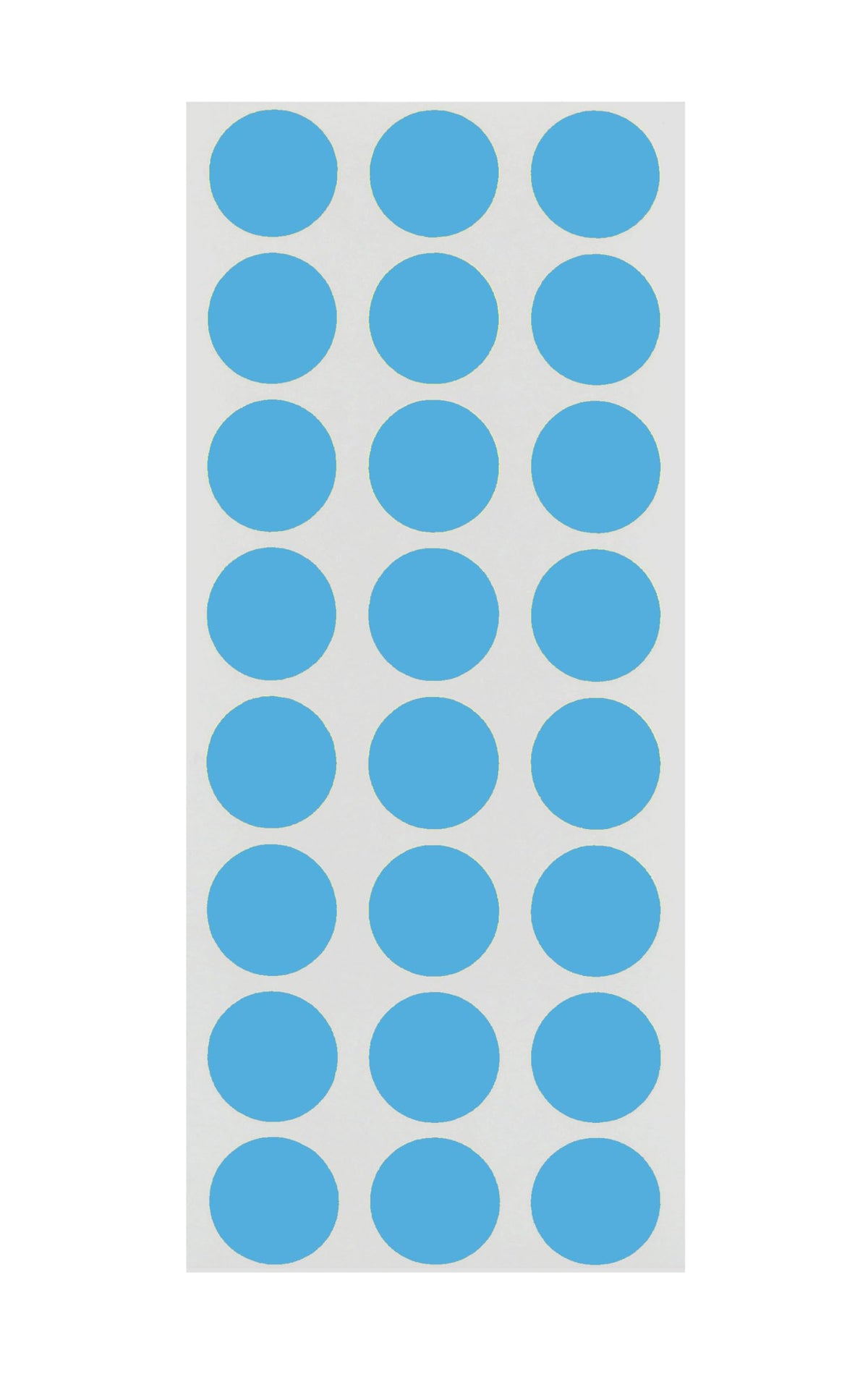 ChromaLabel 0.50-inch round removable color code dot stickers in light blue, pack of 1200 for labeling and organization