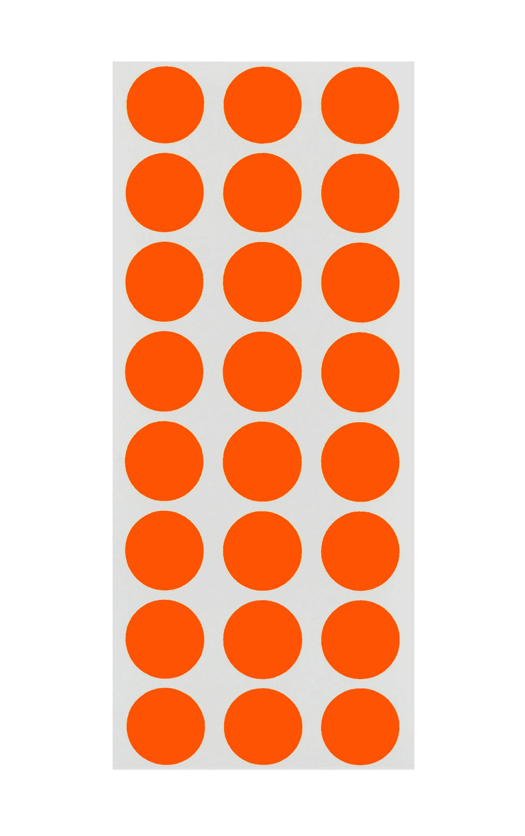 ChromaLabel fluorescent red-orange round removable color-coding label stickers, 0.50 inch diameter, 1200 pack for organization.