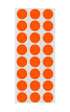 ChromaLabel fluorescent red-orange round removable color-coding label stickers, 0.50 inch diameter, 1200 pack for organization.