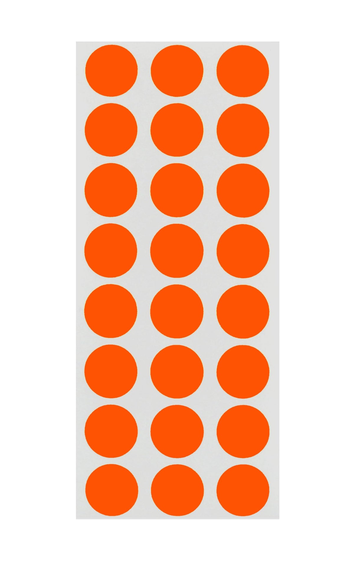 ChromaLabel fluorescent red-orange round removable color-coding label stickers, 0.50 inch diameter, 1200 pack for organization.