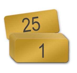 Nap Tags Brass Locker Tags, Numbered 1-25, 2x1 Inch