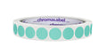 ChromaLabel 0.50 inch round color code dot stickers in aqua, permanent adhesive, 1000 labels per roll for color coding and organization.