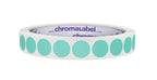 ChromaLabel 0.50 inch round color code dot stickers in aqua, permanent adhesive, 1000 labels per roll for color coding and organization.