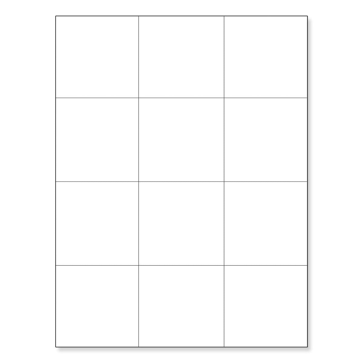 ChromaLabel 2.75 x 2.75 inch printable labels for laser and inkjet printers, 12 labels per sheet, 25 sheets, 300 total labels