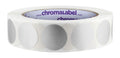ChromaLabel 1-inch metallic silver round color-coding label stickers, permanent adhesive, 1000 per roll.