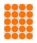 Orange ChromaLabel 1-inch round removable color-coding dot stickers, pack of 1000 with 20 labels per sheet for organizing and marking.