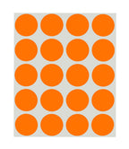 Orange ChromaLabel 1-inch round removable color-coding dot stickers, pack of 1000 with 20 labels per sheet for organizing and marking.