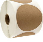 3" Natural Brown Kraft Stickers / 500 Blank Kraft Circle Labels/DIY Round Canning Labels/Made in The USA 3"