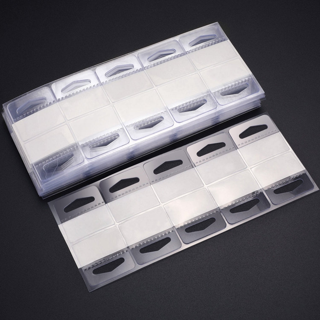 TecUnite 300 Pieces Self Adhesive Hanging Tabs, Clear Slot Hole Hang Tags