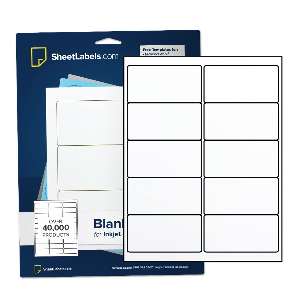 2" x 4" Labels for Shipping/Mailing from SheetLabels.com, Laser or Inkjet Printable, 250 Labels - 25 Sheets