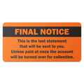 Final Notice Past Due Stickers, Bright Orange, 2 x 1 Inch Final Notice (2 X 1) 2 Rolls