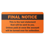 Final Notice Past Due Stickers, Bright Orange, 2 x 1 Inch Final Notice (2 X 1) 2 Rolls