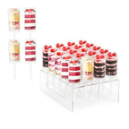 20 Hole Push Pop Cake Stand and 24 Clear Push-Up Cake Pop Shooter 24 Pack Round + Stand