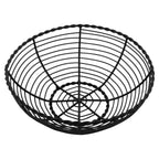 G.E.T. 8" Black Round Bread Metal Wire Basket
