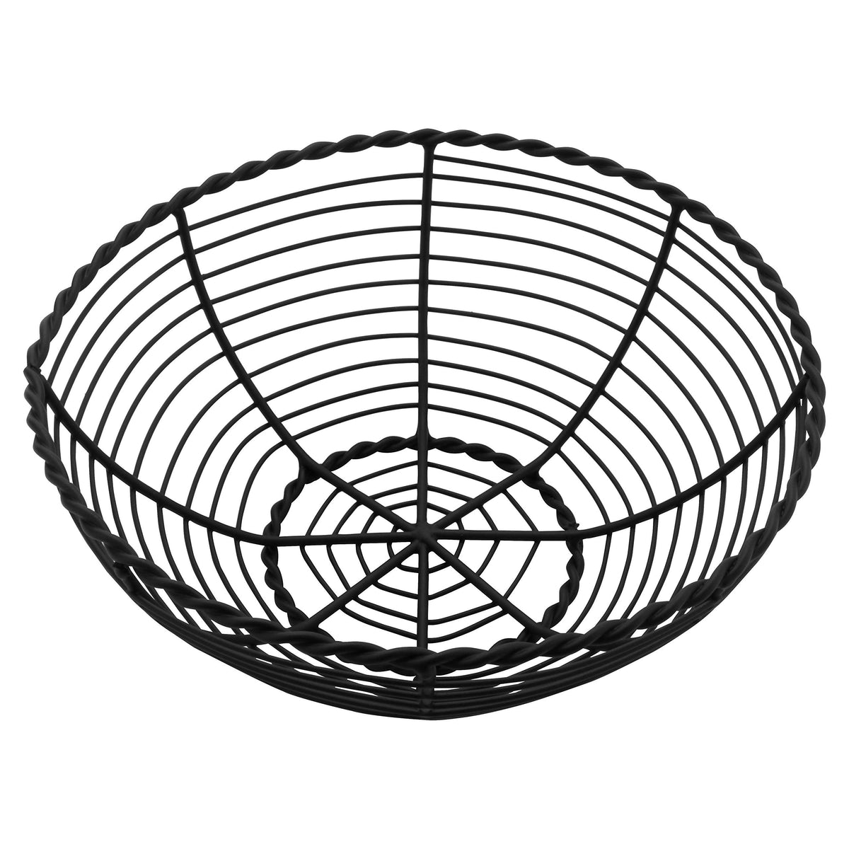 G.E.T. 8" Black Round Bread Metal Wire Basket