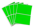 ChromaLabel fluorescent green 2x3 inch color-coding name tag stickers, 150 labels per pack, visible on white background.