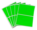 ChromaLabel fluorescent green 2x3 inch color-coding name tag stickers, 150 labels per pack, visible on white background.