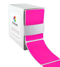 ChromaLabel fluorescent pink 2x3 inch all-purpose permanent color code rectangle labels, 100 stickers per dispenser box