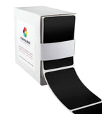 ChromaLabel all-purpose 2x3 inch black permanent color code rectangle labels with 100 stickers in a dispenser box
