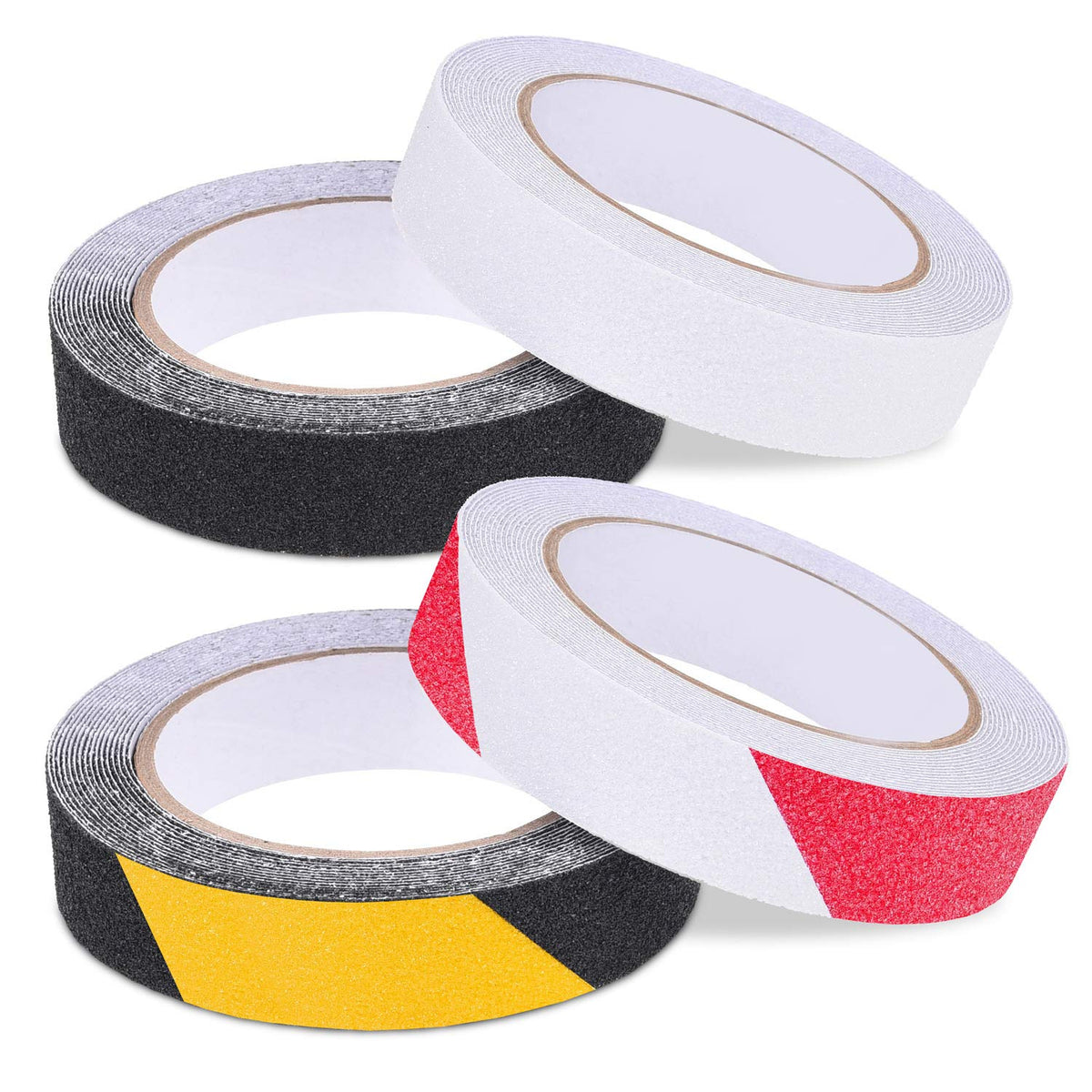 Eco-Fused Anti Slip Tape (2X) - Non Skid Abrasive Texture - Extra Safety, Traction, Grip - Prevents Injury from Slides, Falls, Tumbles - Easy to Apply/Remove (Multicolor - 4 Pack) Multicolor - 4 Pack