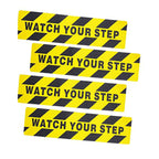 4 Pieces 6 by 24 Inches Watch Your Step Warning Sticker Adhesive Tape Anti Slip Abrasive Tape for Workplace Safety Wet Floor Caution