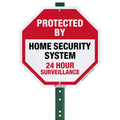 SmartSign 10" x 10" 'Protected By Home Security System 24 Hour Surveillance' Yard Sign with 3 ft Stake, 40 mil Aluminum 3M Laminated Engineer Grade Reflective, Red/Black/White Reflective Aluminum Sign with 3' Stake