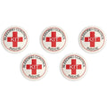 Set of five Rescue Essentials bleeding control designation stickers, medication labels with clear emergency identification.