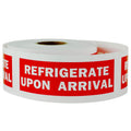 1.25 x 4 Inch, REFRIGERATE Upon Arrival Labels, Red, 4 Packs