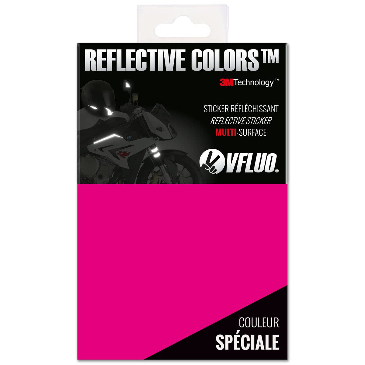 VFLUO - Reflective Sticker Sheet for Bike, Motorcycle, Scooter, Helmets, Stroller/Multi-use - DIY Adhesive board - 3M Technology - High Visibility - Discreet - Optimised adhesion pink 4" x 6" (10 x 15cm)