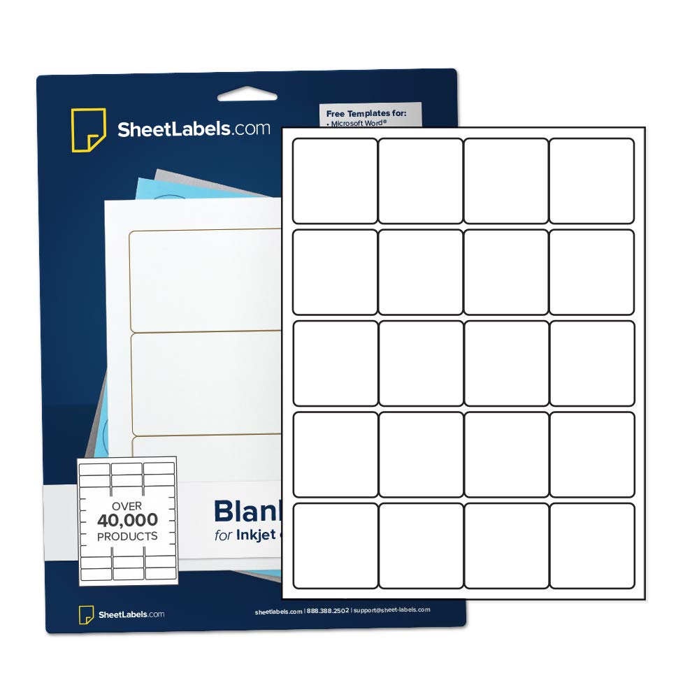 2" x 2" Labels from SheetLabels.com, Laser or Inkjet Printable, Easy to Peel, 2000 Labels