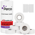 Perco 2 Line Freezer Adhesive Labels - 6,000 Blank Price and Date Gun Labels for Perco 2 Line Price and Date Guns - 8 Rolls, 1 Sleeve - Made in USA