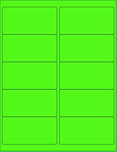 NextDayLabels Green Labels - 4 x 2 | 10 Per Page | 250 Labels 4 x 2 | 10 Per Page | 25 Sheets