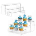 6 Pc Clear Acrylic Display Risers Showcase for Shoe Risers Retail Stand Cupcake Stand Dessert Stand 6P-Clear