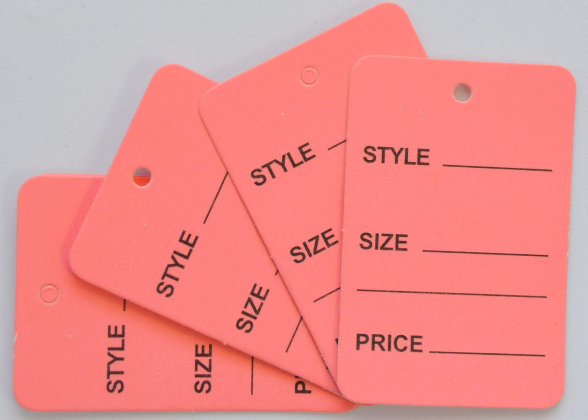 1000 Count Pink Manila Tags, 1.85" x 1.25"