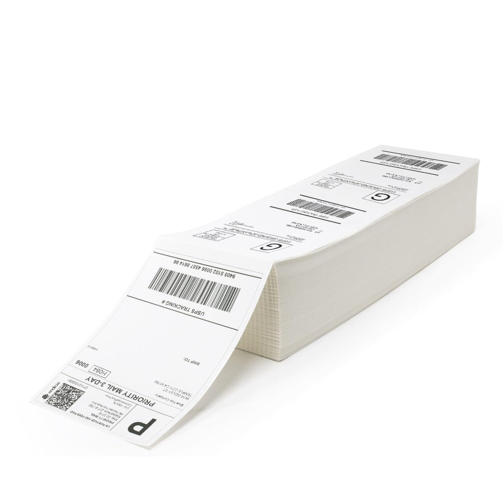 Buhbo Direct Thermal Labels - 4 x 6 inch - White, 1000 Labels