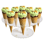 Cone Holder, Clear Acrylic Ice Cream Cone Holder with 12 Holes, Clear Waffle Cone Holder Stand, Sushi Hand Roll Stand for Wedding, Birthday, Christmas, Thanksgiving, Party or Buffet