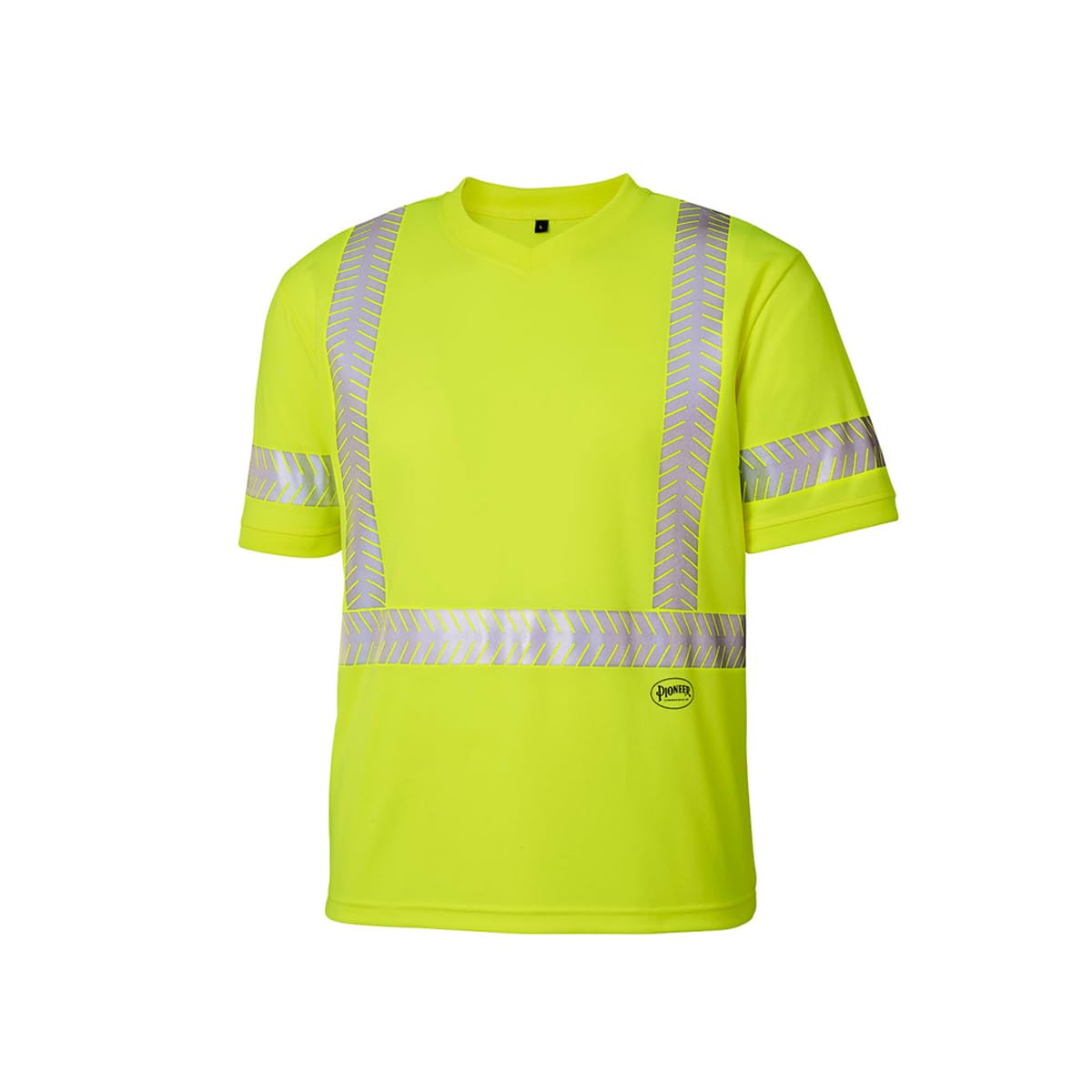 Pioneer Hi Vis Safety T-Shirt for Men - Lightweight Cool Pass Fabric - UPF 50+ Sun Protection - Reflective Tape - Yellow/Green 4X-Large