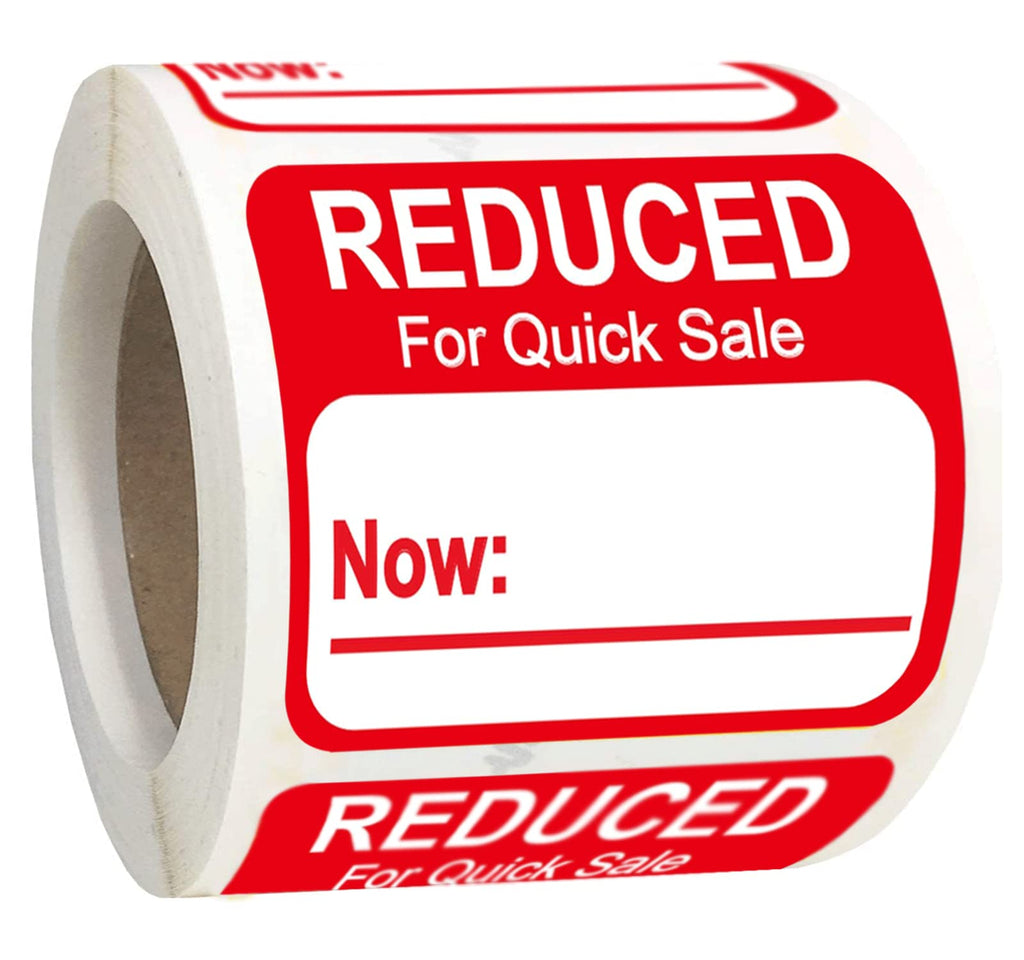 Red Well Tile pricemarker labels with 1.8" x 2" size, 500 retail food store stickers for price marking and labeling.