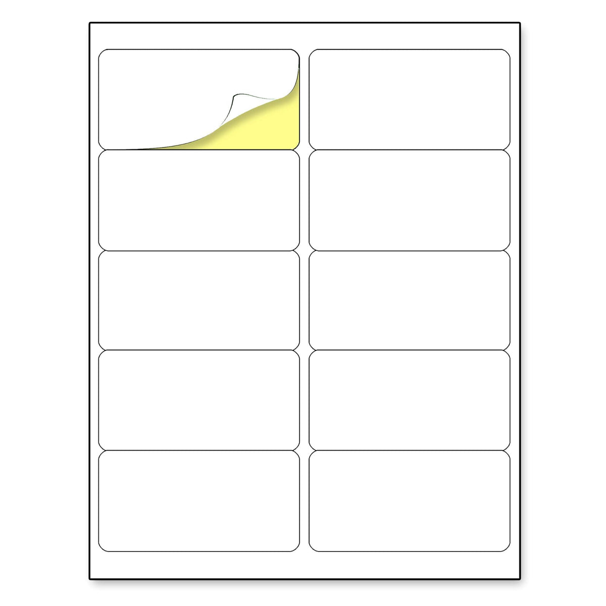 Printable white sticker labels from TownStix, 2x4 inches, laser and inkjet compatible, 30 sheets with 10 labels per page.