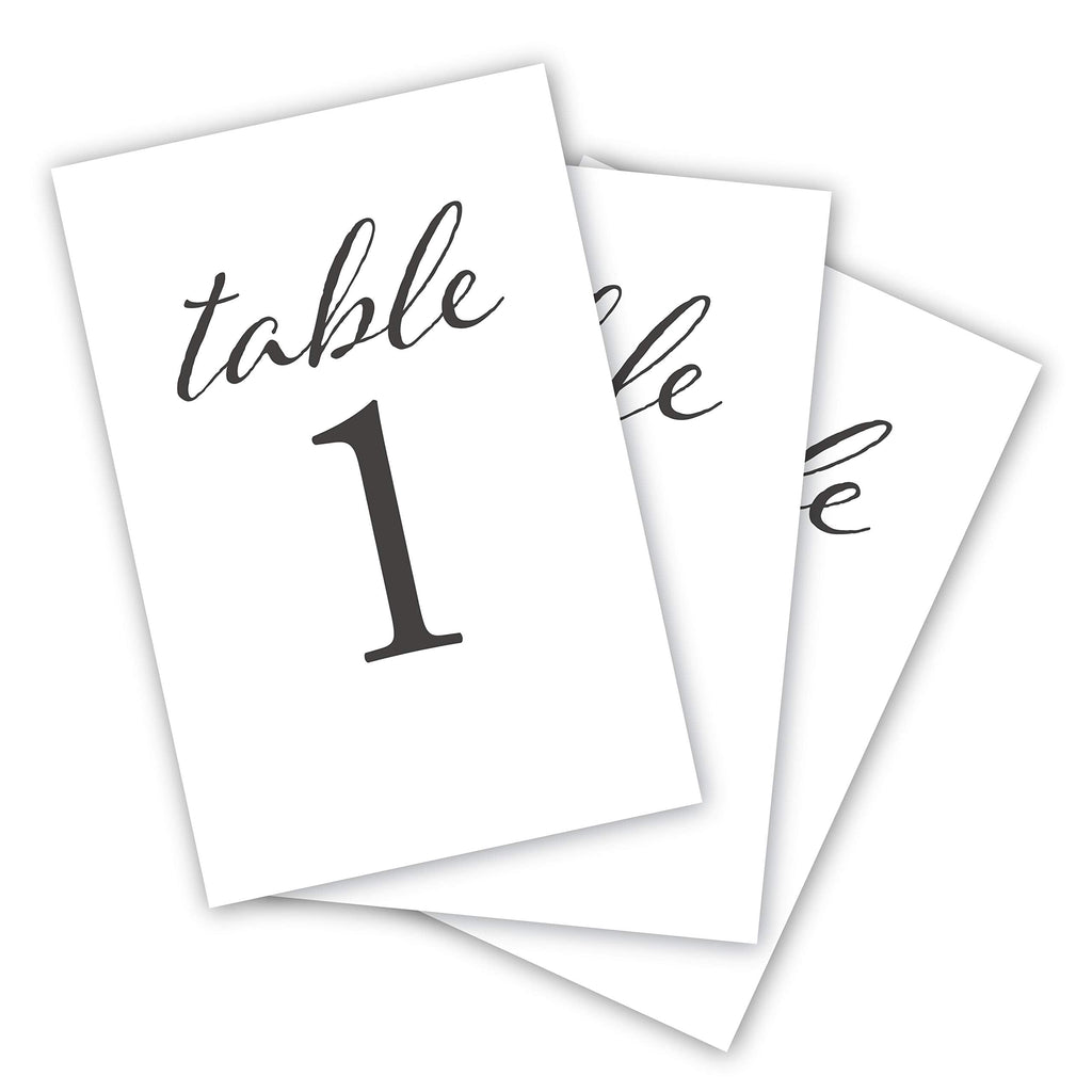 Black Wedding Table Numbers, 1-25, Centerpiece Decorations, Double Sided 4x6, Numbers and Head Table Card Included