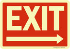SmartSign Exit Sign Label with Right Arrow | 7" x 10" Laminated Vinyl Sticker Glow in Dark/Night 7" x 10" Glow-in-The-Dark Vinyl Label
