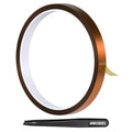 MMOBIEL Heat Tape for Sublimation & Electronics Polyimide Tape 0.45" x 100ft (12mm x 30m) – High Temp up to 536°F, ESD Tweezer Included – for Heat Press, 3D Printing, Soldering, HVAC 12mm