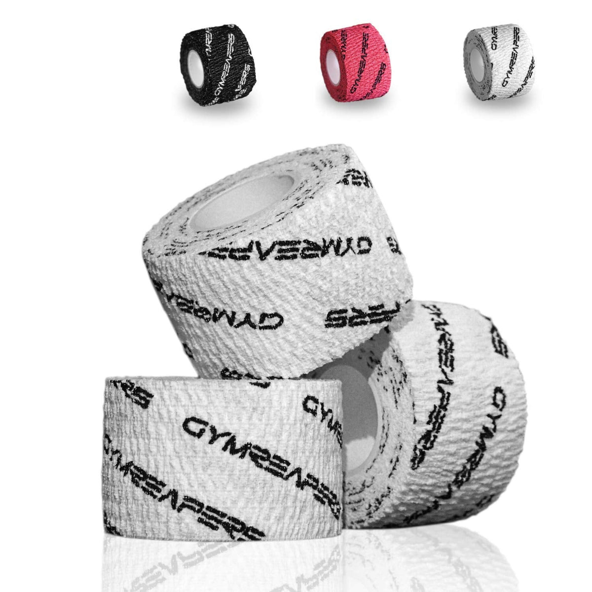Gymreapers Weightlifting Adhesive Thumb Tape, Stretchy Athletic Tape Grip & Protection for Olympic Lifting, Cross Training, Powerlifting, Hookgrip White 5 yards x 1.5 inches