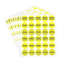 Bright yellow Remarkable paid thank you stickers with "Thank You for Shopping with Us" on 3/4" round self-adhesive price labels.