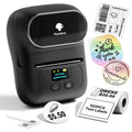 Phomemo M110 Label Makers, Portable Bluetooth Thermal Printer with Display Black 1 Printer + 1 Roll Label