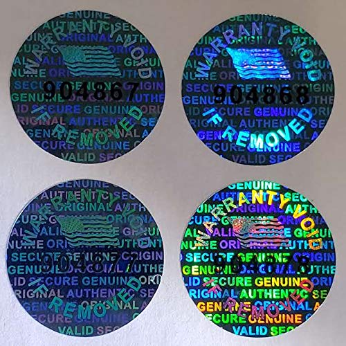 Blue Color 14 MM (0.53 inch) Round with Serial Number Hologram Labels Tamper Evident Stickers Security Void Seals Labels - Dealimax Brand (1000) 1000